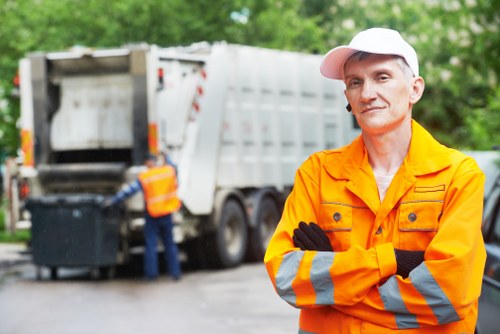 Construction site with waste clearance services in Hornsey